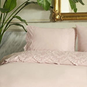 Karaca Home Chole Brodeli %100 Pamuk Çift Kişilik Nevresim Takımı Pudra görseli 4