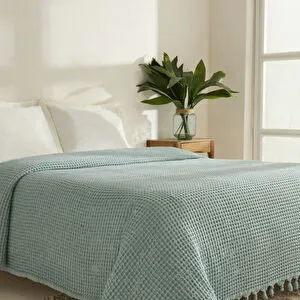 Karaca Home Mady Waffle Çift Kişilik Tek Pike Mavi görseli 2