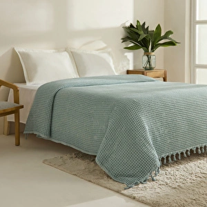 Karaca Home Mady Waffle Çift Kişilik Tek Pike Mavi görseli 7