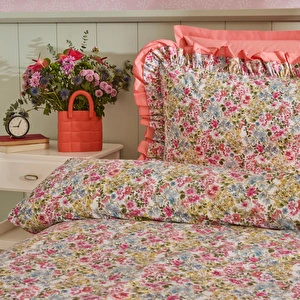 Karaca Home Alice %100 Pamuk Çift Kişilik Nevresim Takımı Somon görseli 4
