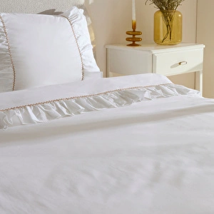 Karaca Home Viento %100 Pamuk Çift Kişilik Nevresim Takımı Beyaz görseli 3