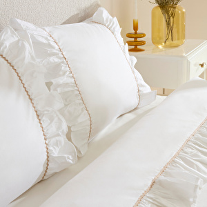 Karaca Home Viento %100 Pamuk Çift Kişilik Nevresim Takımı Beyaz görseli 7