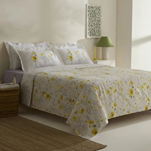 Karaca Home Rosella %100 Pamuk Çift Kişilik Nevresim Takımı Sarı görseli 11