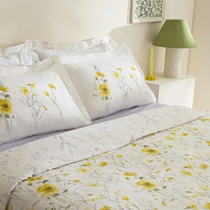 Karaca Home Rosella %100 Pamuk Çift Kişilik Nevresim Takımı Sarı görseli 10