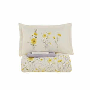 Karaca Home Rosella %100 Pamuk Çift Kişilik Nevresim Takımı Sarı görseli 12