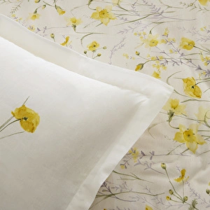 Karaca Home Rosella %100 Pamuk Çift Kişilik Nevresim Takımı Sarı görseli 7
