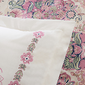 Karaca Home Arney %100 Pamuk Çift Kişilik Nevresim Takımı Pembe görseli 8
