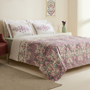Karaca Home Arney %100 Pamuk Çift Kişilik Nevresim Takımı Pembe görseli 9