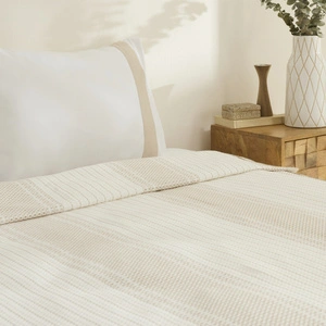 Karaca Home Rise %100 Pamuk Keten Çift Kişilik Pike Takımı Bej görseli 4