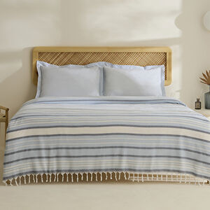 Karaca Home Lynora Çift Kişilik Peştemal Pike Takımı Mavi