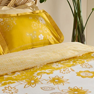 Karaca Home Vespera %100 Pamuk Çift Kişilik Nevresim Pike Takımı Hardal görseli 6