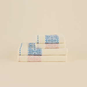 Karaca Home Cozy Bath %100 Pamuk 4 Parça Hamam Seti Mavi-Pudra  görseli 3