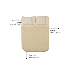 Karaca Home Ginkgo Leaf Müslin Nakışlı Çift Kişilik Pike Takımı Adaçayı görseli 6