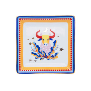 Baci Milano Zodiac Vibe Boğa Burcu Kare Tabak 15 cm x 15 cm
