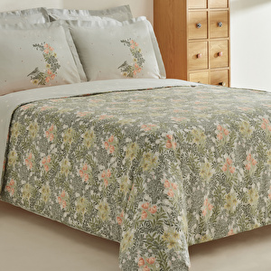 Karaca Home Cindy %100 Pamuk Çift Kişilik Nevresim Takımı Yeşil görseli 2