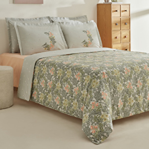 Karaca Home Cindy %100 Pamuk Çift Kişilik Nevresim Takımı Yeşil görseli 6