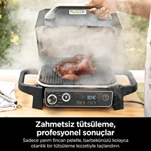 Ninja Woodfire Elektrikli Barbekü Grill ve Smoker Gri Siyah görseli 4