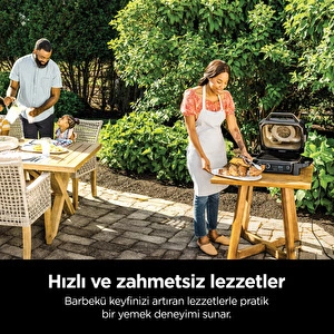 Ninja Woodfire Elektrikli Barbekü Grill ve Smoker Gri Siyah görseli 5