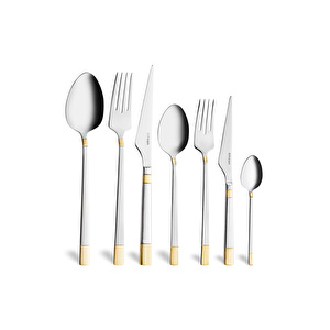 Emsan Elegance Duru Gold 84 Parça 12 Kişilik Lüks Kutulu Çatal Kaşık Bıçak Takımı görseli 6