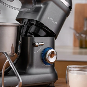 Emsan Bella Gusto Comfort Kıyma Çekme Aparatlı Hamur Yoğurma Makinesi Gri 1300W 5,5L görseli 4