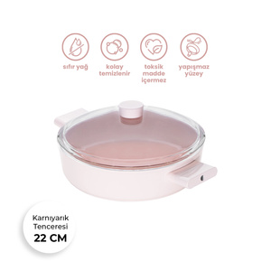 Emsan Swiss Crystal Karnıyarık Tenceresi Pembe 22 cm görseli 4