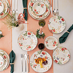 İstanbul Porselen Heybeli 24 Parça 6 Kişilik Yemek Takımı