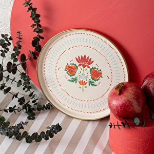Emsan Nar Emaye Pasta Tabağı 21 cm görseli 2