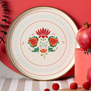 Emsan Nar Emaye Pasta Tabağı 21 cm görseli 1
