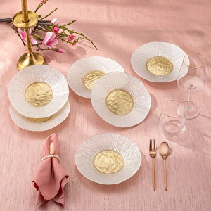 Emsan Golden 6 Kişilik Cam Pasta Seti 21 cm görseli 2