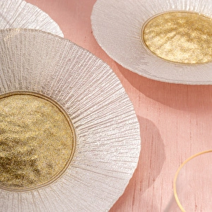 Emsan Golden 6 Kişilik Cam Pasta Seti 21 cm görseli 4