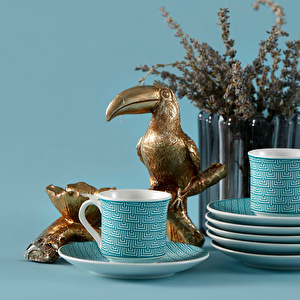 Apricot Vivi Turkuaz 6 Kişilik Kahve Fincanı Takımı 70 ml görseli 2