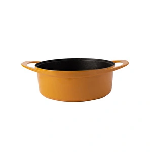 Pot Art Derin Döküm Tencere Sarı 28 cm görseli 7