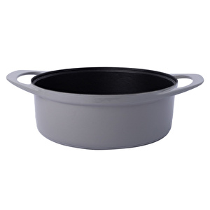 Pot Art Derin Döküm Tencere Mat Emayeli Gri 28 cm görseli 4