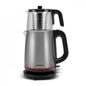 Homend Royaltea 1750H Cam Demlikli Inox Siyah Çay Makinesi görseli 1