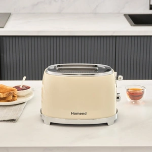 Homend Vintage Breadfast 1527H 2 Dilim Kapasiteli Ekmek Kızartma Makinesi Krem görseli 1
