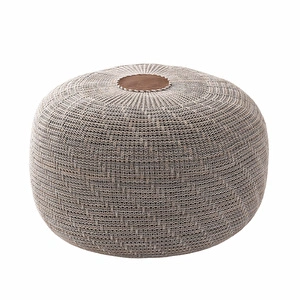 Kaşmir Home 7/24 Dekoratif Örgü Puf Gri 50x50x35 cm görseli 2