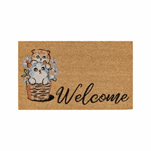 Kaşmir Halı Cat Welcome Coco Paspas 40x60 cm görseli 2