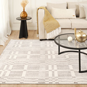  Kaşmir Halı 7/24 İskandinav Velar Gri 50x80 cm