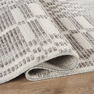   Kaşmir Halı 7/24 İskandinav Velar Gri 80x300 cm görseli 4