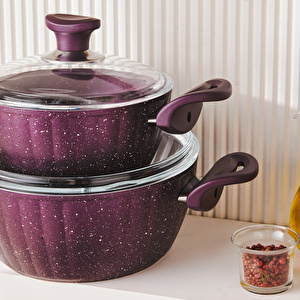 Cookplus Biogranit Dream 7 Parça Tencere Seti Purple görseli 3