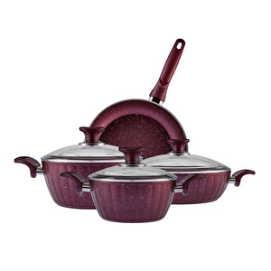 Cookplus Biogranit Dream 7 Parça Tencere Seti Purple görseli 4