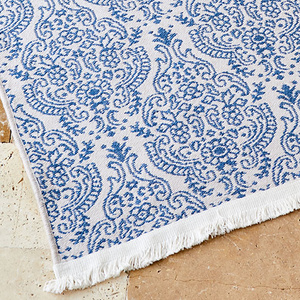 Karaca Home Bej Lacivert Çift Taraflı Kilim görseli 2