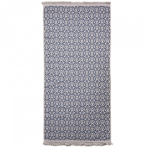 Karaca Home Morocco Ekru Lacivert Kilim 80x150 cm görseli 1