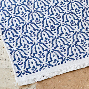 Karaca Home Morocco Ekru Lacivert Kilim 80x150 cm görseli 2