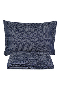 Karaca Home Brooks Koyu İndigo Çift Kişilik Yatak Örtüsü Seti görseli 2