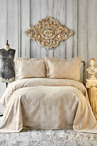 Karaca Home Eldora Gold Çift Kişilik Yatak Örtüsü Seti görseli 1