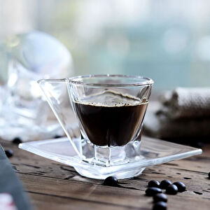 RCR Fusion Yüksek Kalite Cam 2'li Cappuccino Fincanı 190 ml