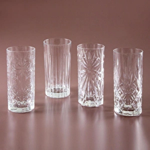 RCR Mixology Yüksek Kalite Cam 4'lü Meşrubat Bardağı Seti 360 ml görseli 2