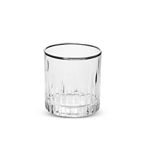RCR Timeless Yüksek Kalite Cam 6'lı Platin Rimli Su Bardağı Seti 310 ml görseli 3