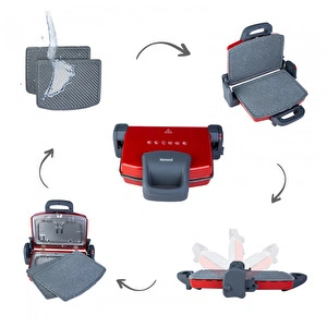 Homend Toastbuster 1331h Kırmızı Tost Makinesi görseli 14